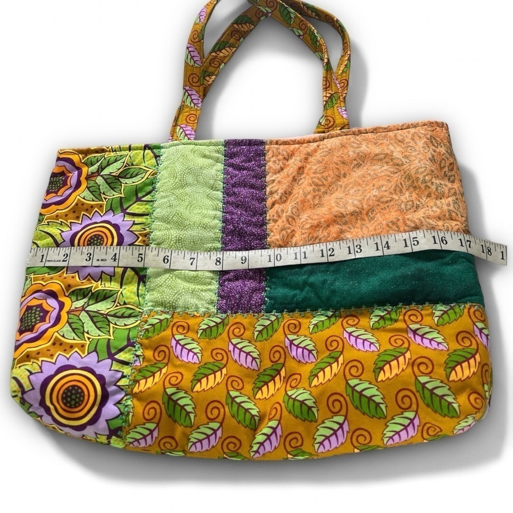 Sunflower Patchwork Orange & Lilac Quilted Harvest Summer Autumn Tote Bag - Picture 13 of 15